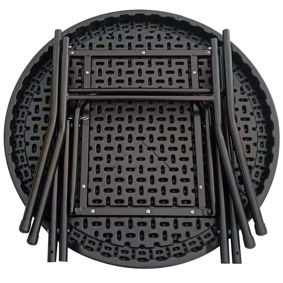 Giga Meubel Statafel Zwart - Ø80cm - Inklapbaar - Statafel Piper - Afbeelding 3