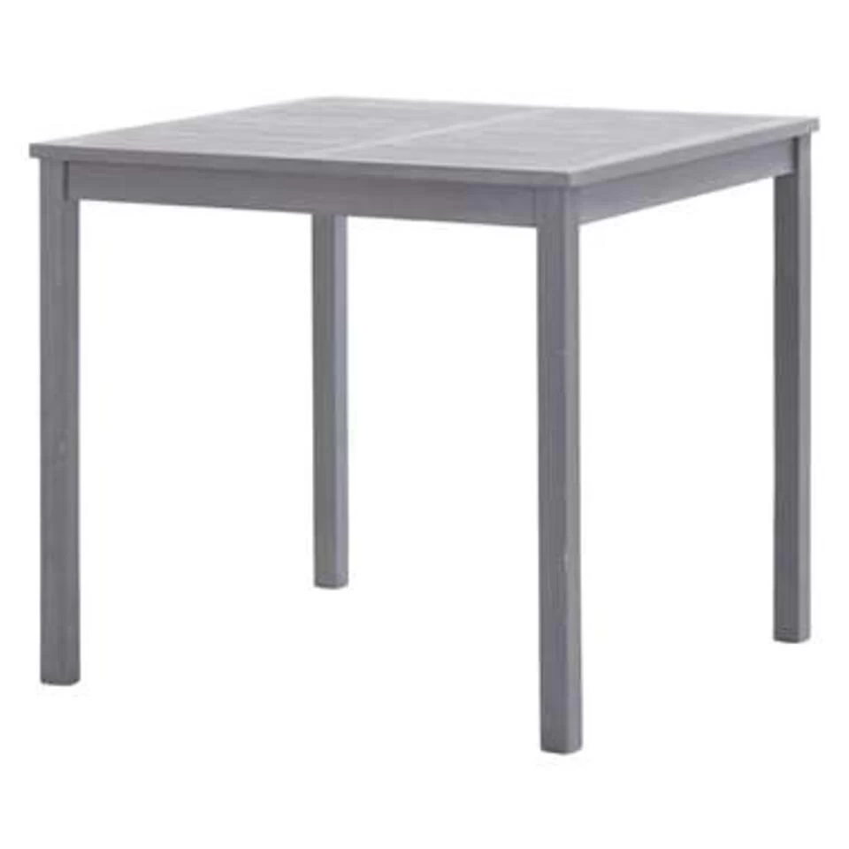 VidaXL Tuintafel 80x80x74 Cm Massief Acaciahout Grijs - Afbeelding 2