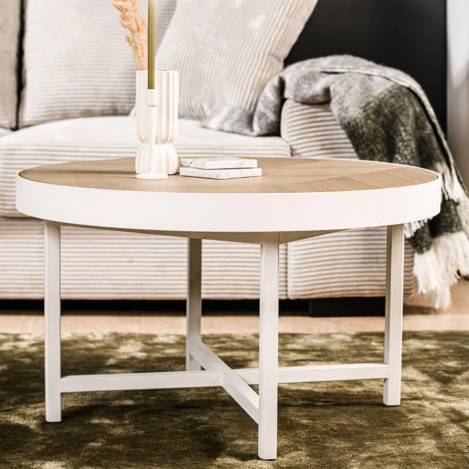 Jilke Salontafel Rond - Hout - Bruin - Afbeelding 2