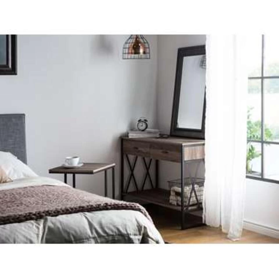 Beliani Consoletafel AYDEN - Donkere Houtkleur Vezelplaat - Afbeelding 2