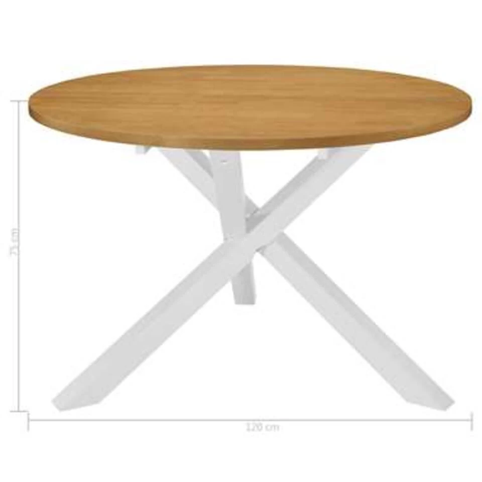 VidaXL Eettafel 120x75 Cm MDF Wit - Afbeelding 4