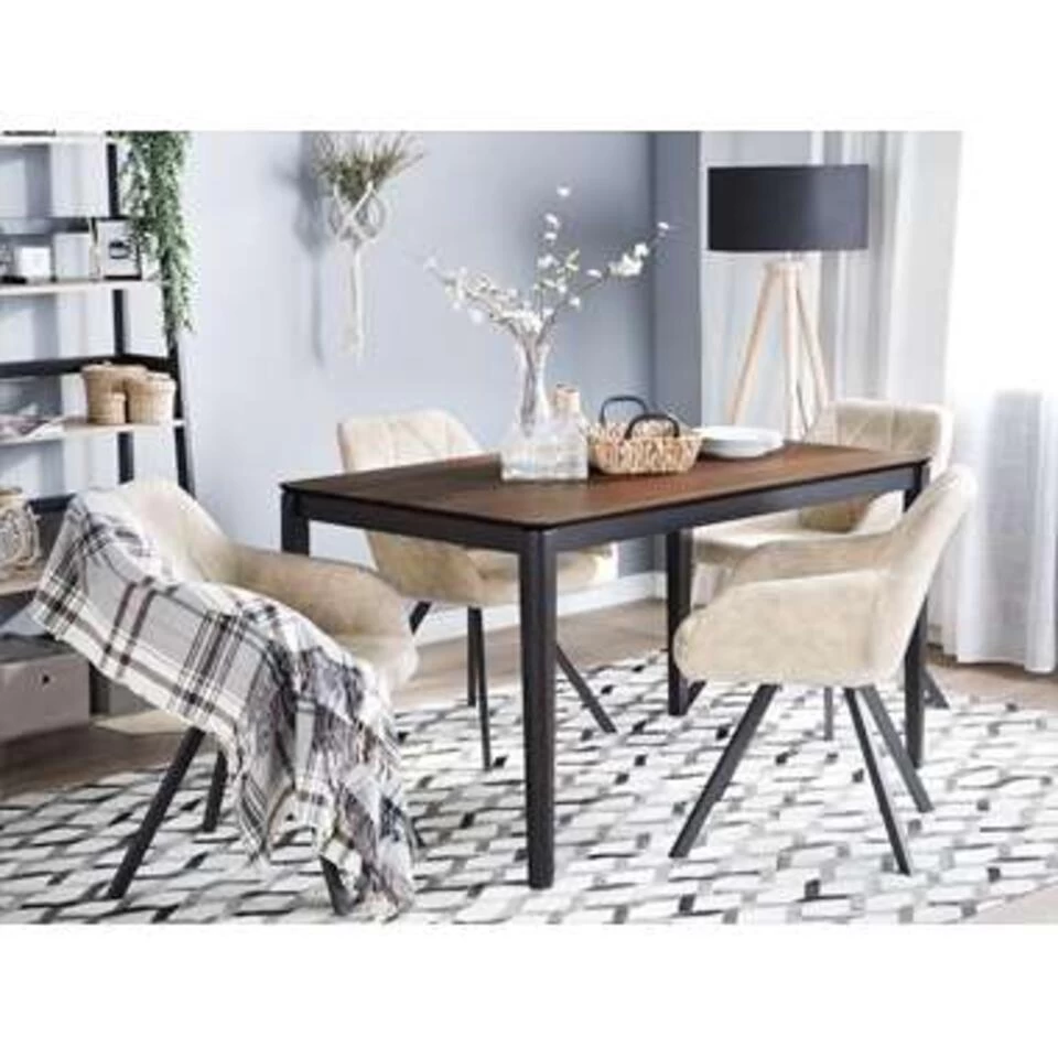 Beliani Eettafel CEDAR - Donkere Houtkleur Mdf - Afbeelding 2