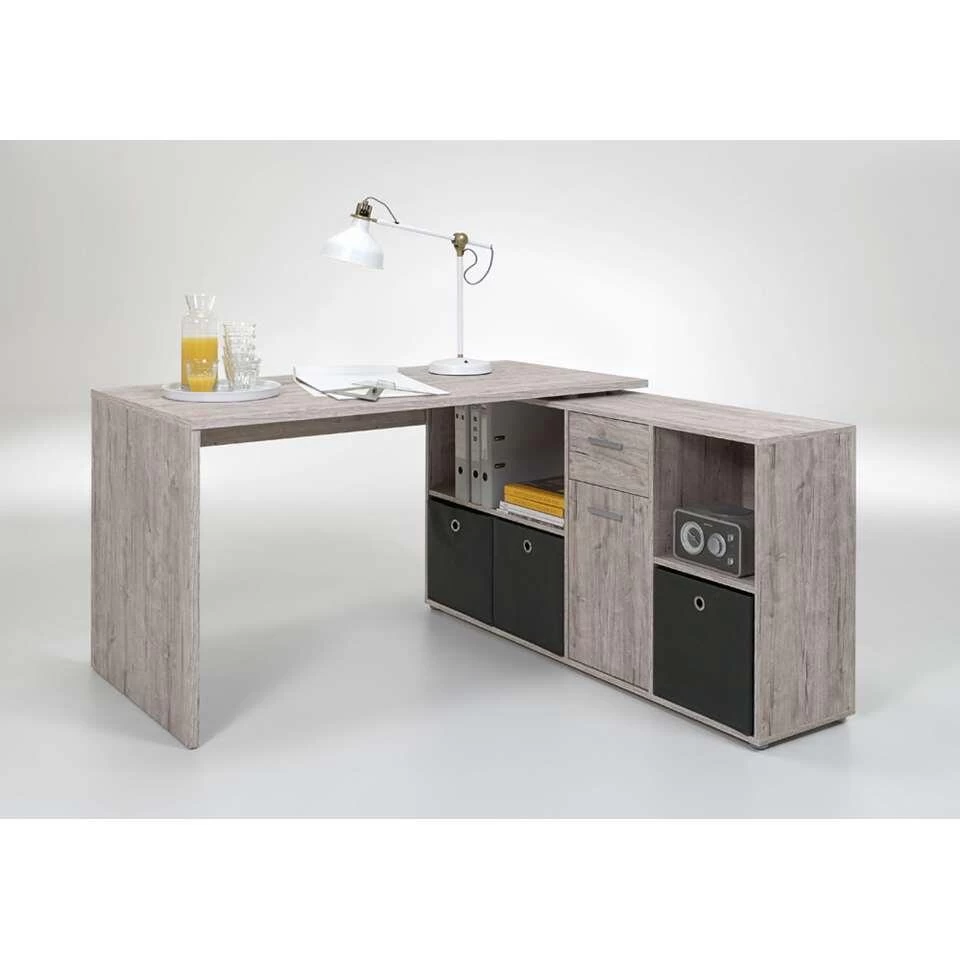 Hoekbureau Lex - Lichtgrijs Eiken