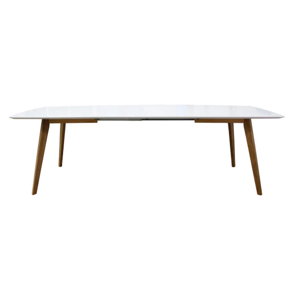 Tenzo Eetkamertafel Bess - Wit/eiken - 160(205)x95 Cm - Afbeelding 3