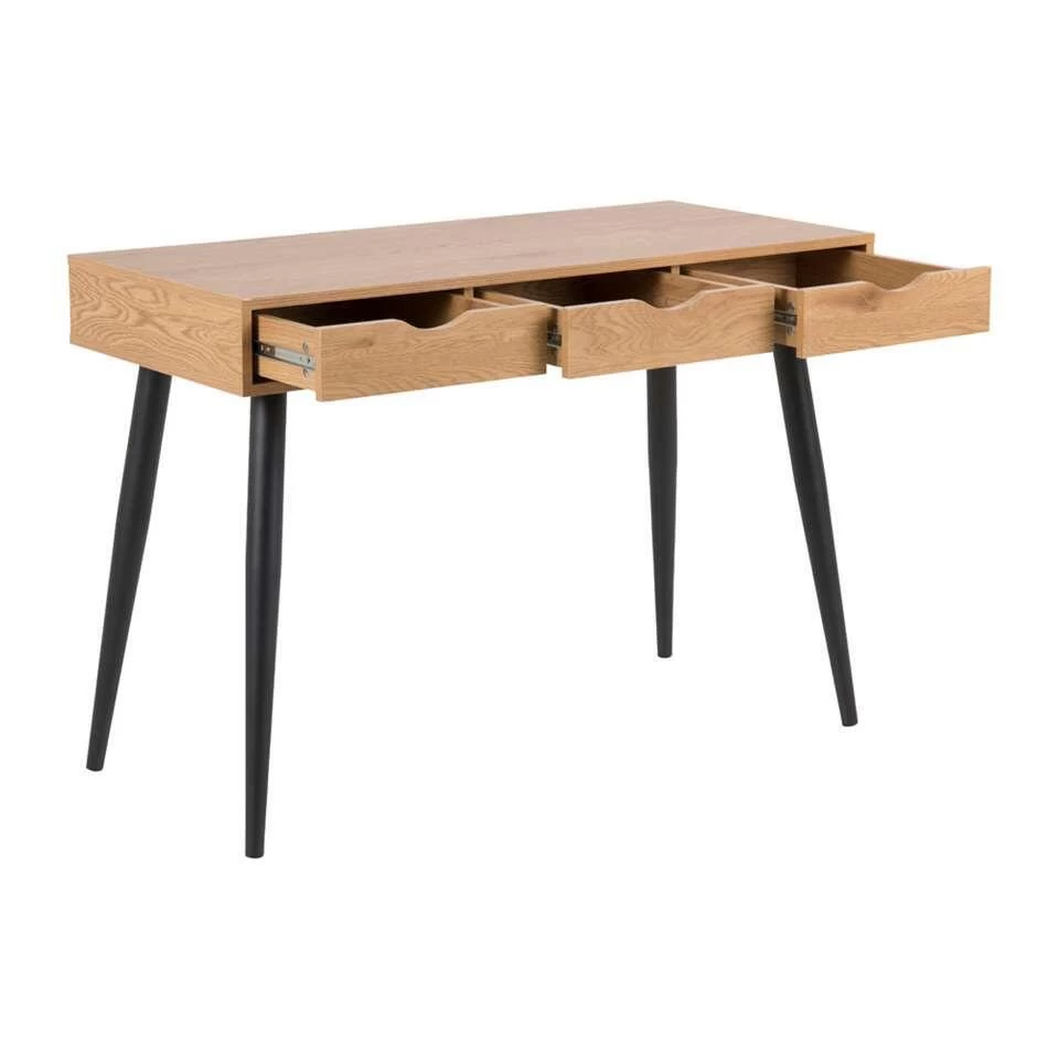 Bureau Montijo - Eiken/zwart - 77,1x110x50 Cm - Afbeelding 2