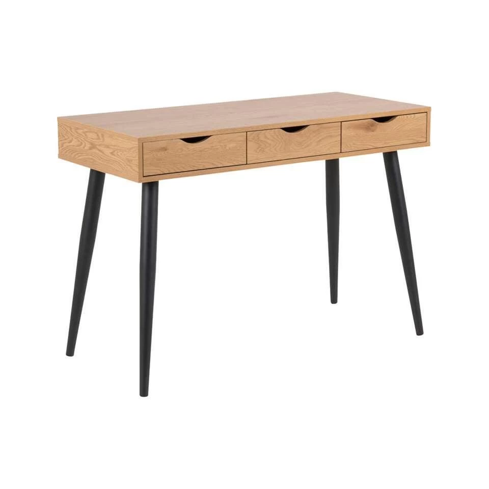 Bureau Montijo - Eiken/zwart - 77,1x110x50 Cm - Afbeelding 3