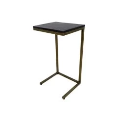 HSM Collection Bijzettafel Finnley - Zwart/goud - 65x38x30 Cm