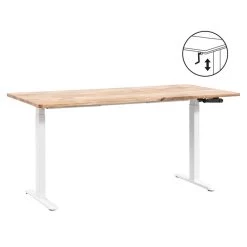 Bureau Homeworx Zit/sta Handmatig Verstelbaar – Mangohout/wit - 75/118x160x80 Cm