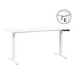 Bureau Homeworx Zit/sta Handmatig Verstelbaar – Wit/wit - 75/118x160x80 Cm