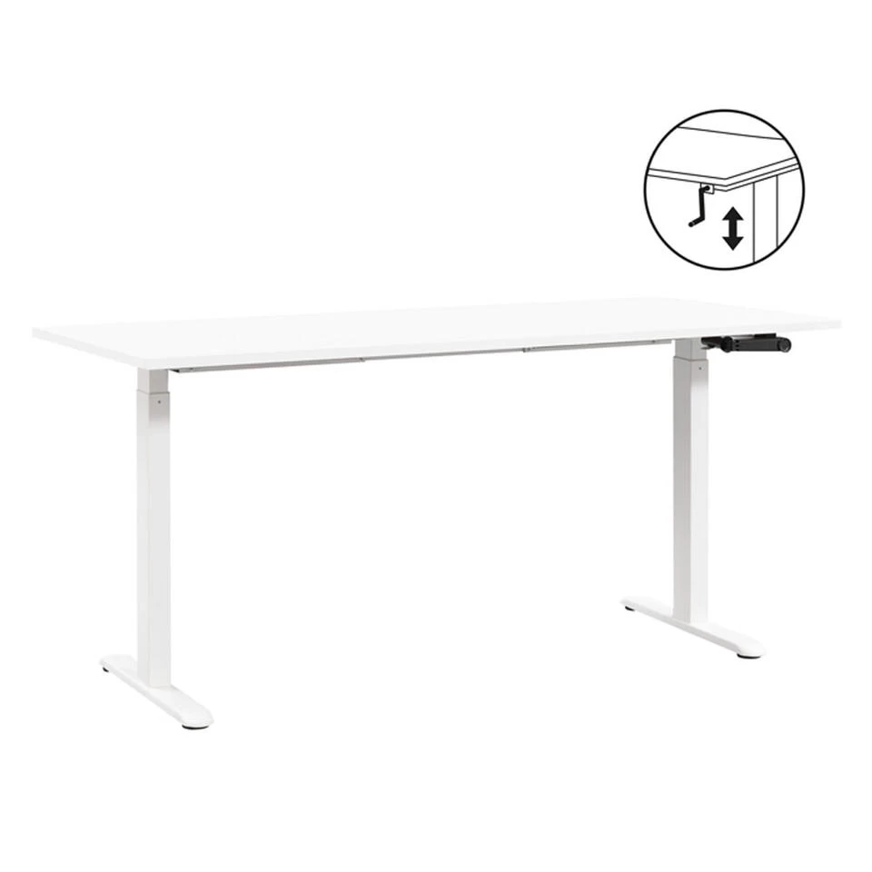 Bureau Homeworx Zit/sta Handmatig Verstelbaar – Wit/wit - 75/118x160x80 Cm