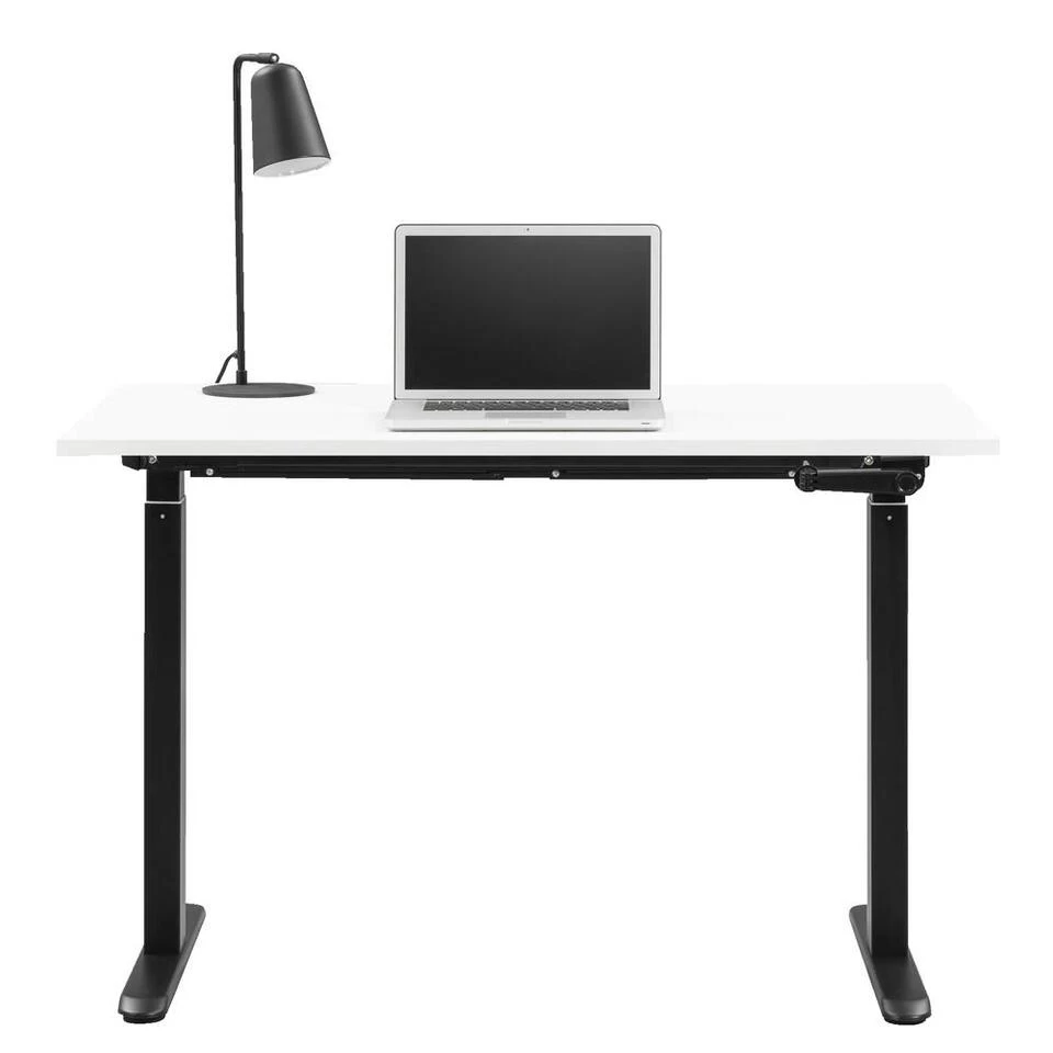 Bureau Homeworx Zit/sta Handmatig Verstelbaar – Wit/zwart - 75/118x120x70 Cm - Afbeelding 3