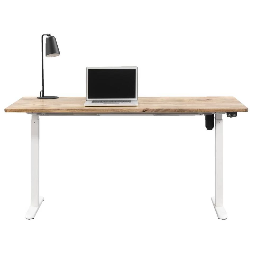 Bureau Homeworx Zit/sta Elektrisch Verstelbaar – Mangohout/wit - 75/118x160x80 Cm - Afbeelding 3