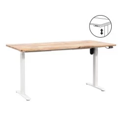 Bureau Homeworx Zit/sta Elektrisch Verstelbaar – Mangohout/wit - 75/118x160x80 Cm