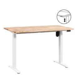 Bureau Homeworx Zit/sta Elektrisch Verstelbaar – Mangohout/wit - 75/118x120x70 Cm