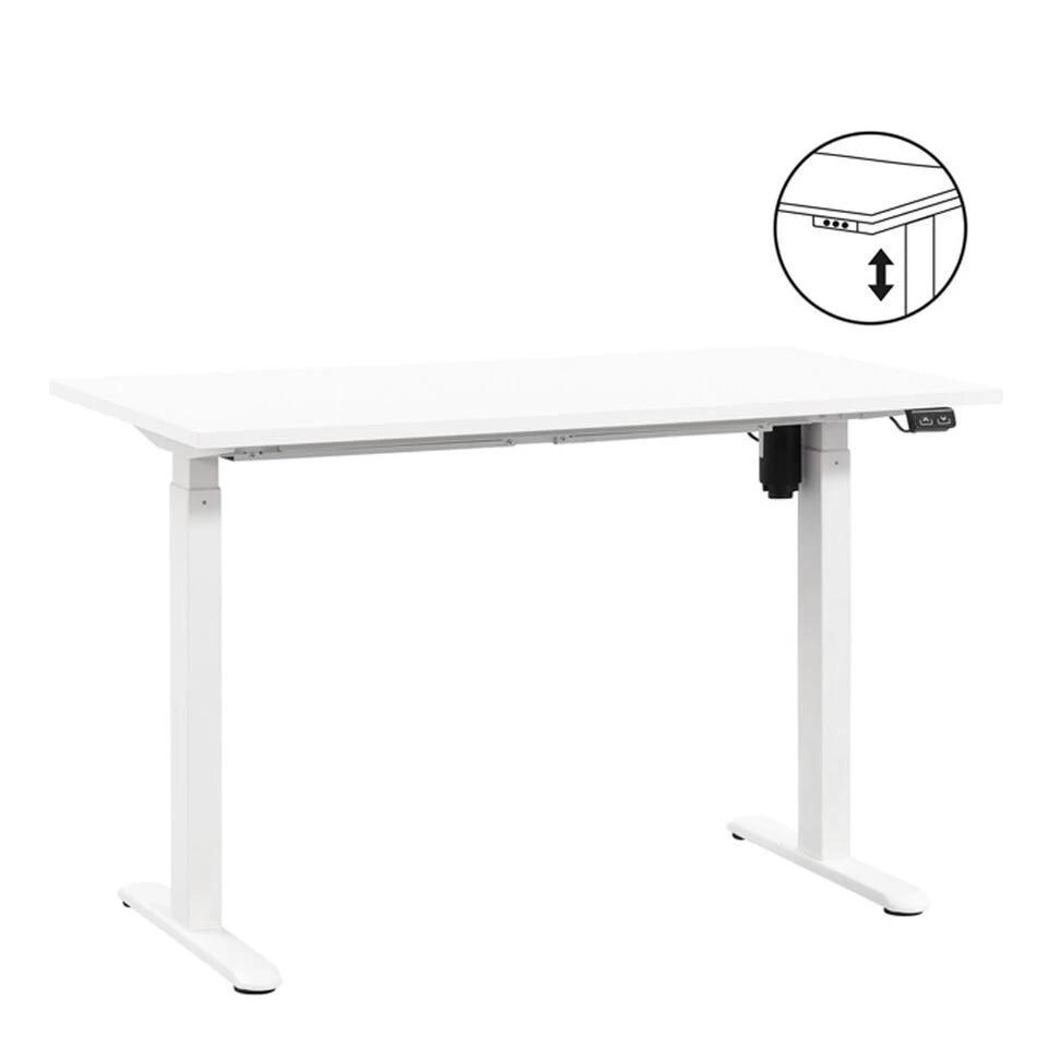 Bureau Homeworx Zit/sta Elektrisch Verstelbaar – Wit/wit - 75/118x120x70 Cm