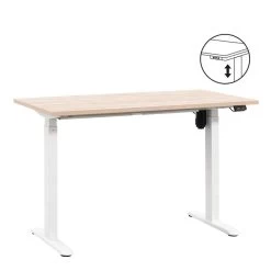 Bureau Homeworx Zit/sta Elektrisch Verstelbaar – Eikenkleur/wit - 75/118x120x70 Cm