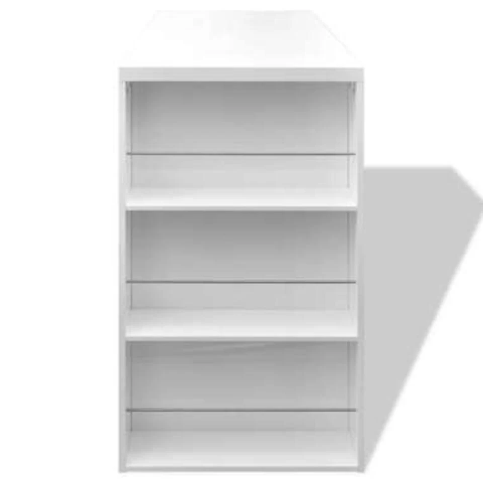 VidaXL Bartafel Met Wijnrek MDF Hoogglans Wit - Afbeelding 4