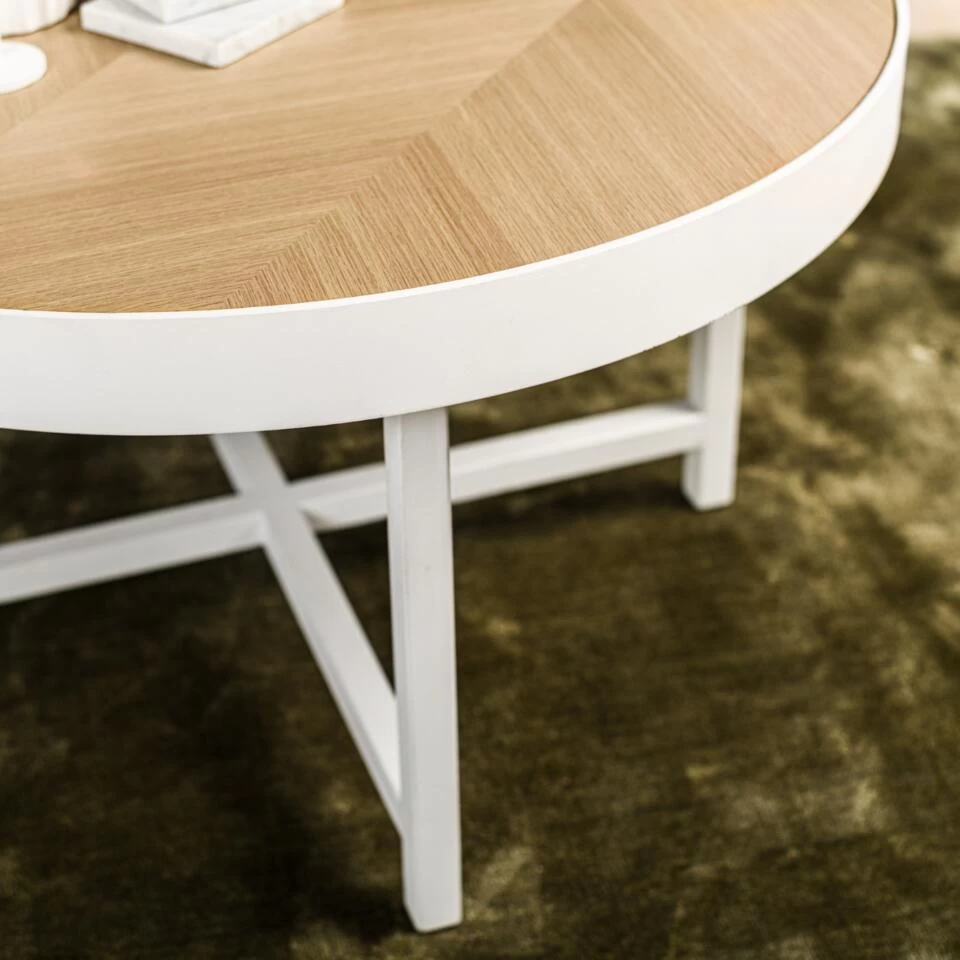 Jilke Salontafel Rond - Hout - Bruin - Afbeelding 3