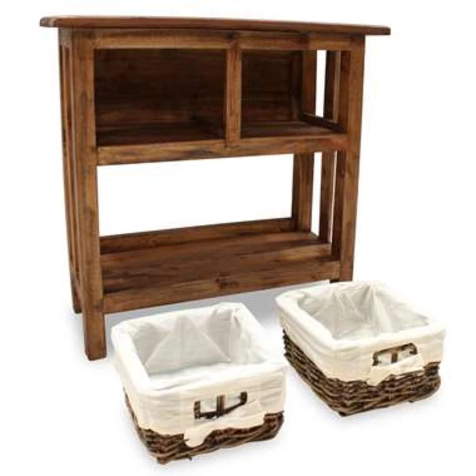 VidaXL Wandtafel 69x28x70 Cm Massief Gerecycled Hout - Afbeelding 3