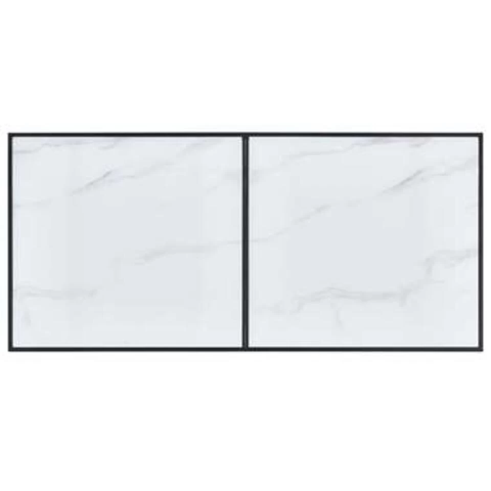 VidaXL Eettafel 160x80x75 Cm Gehard Glas Wit - Afbeelding 4