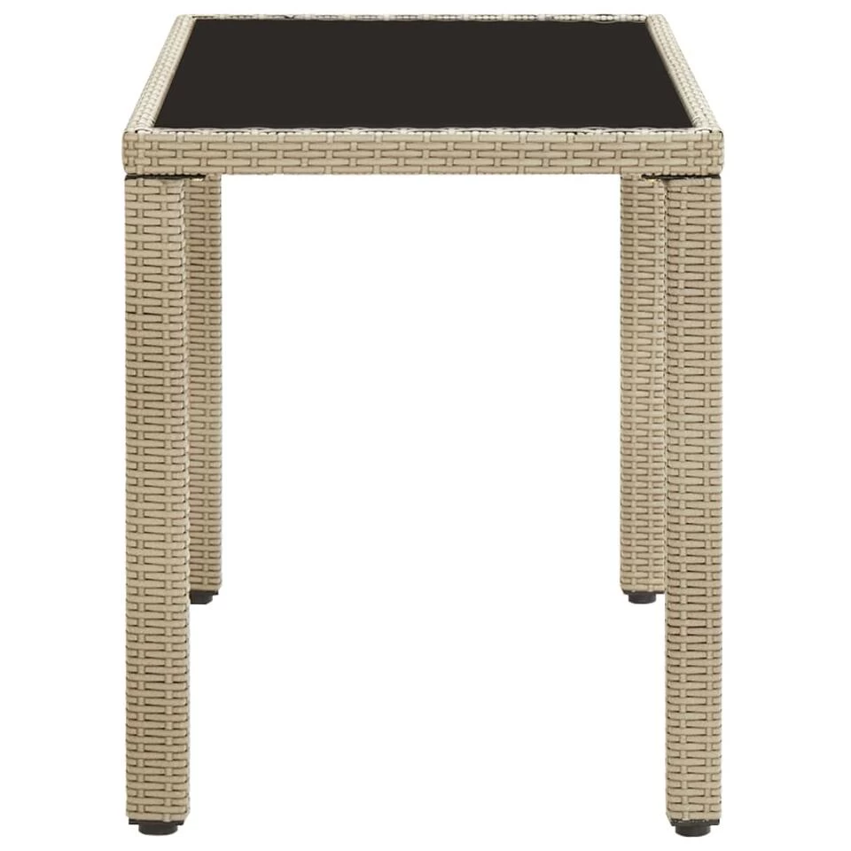 VidaXL Tuintafel 123x60x74 Cm Poly Rattan Beige - Afbeelding 2