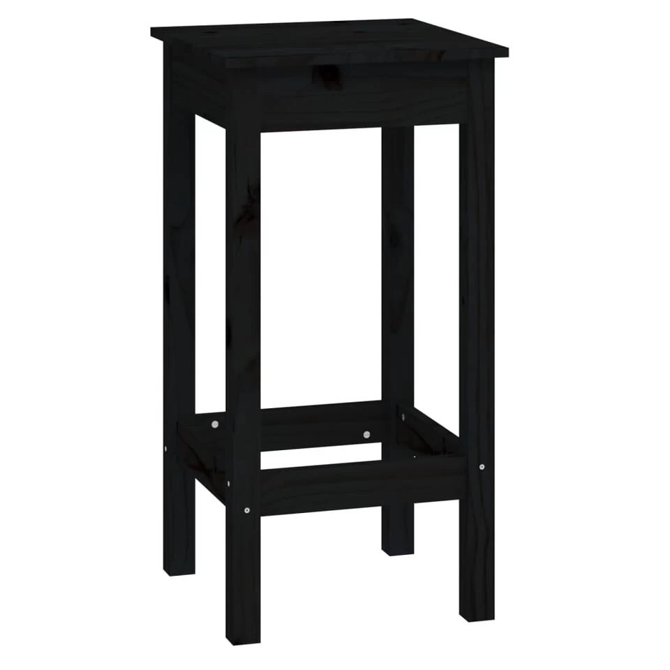 VidaXL 9-delige Barset Massief Grenenhout Zwart - Afbeelding 4