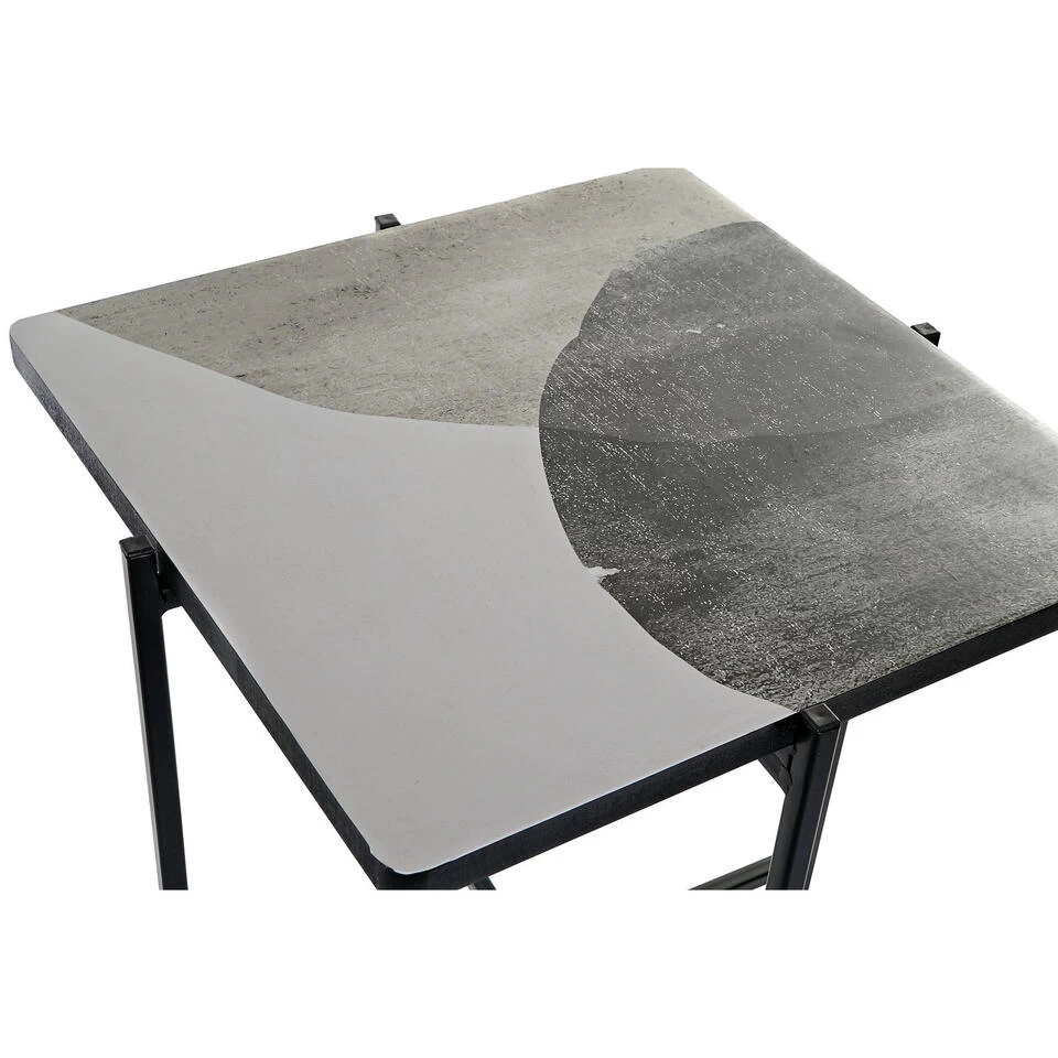 Items Bijzettafels - 2 Stuks - Vierkant - Zwart - Metaal - 40 X 46 Cm - Afbeelding 3