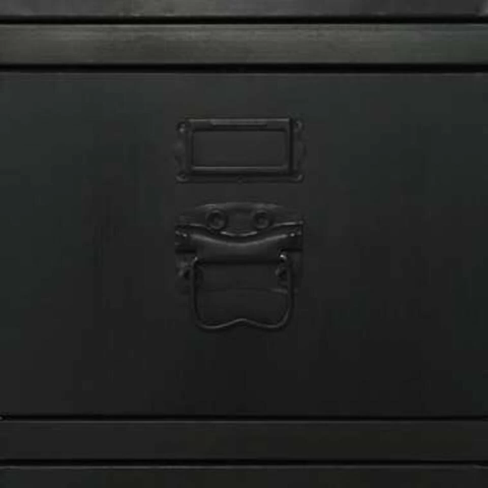 VidaXL Bureau 100x50x76 Cm Massief Vurenhout En Staal - Afbeelding 3