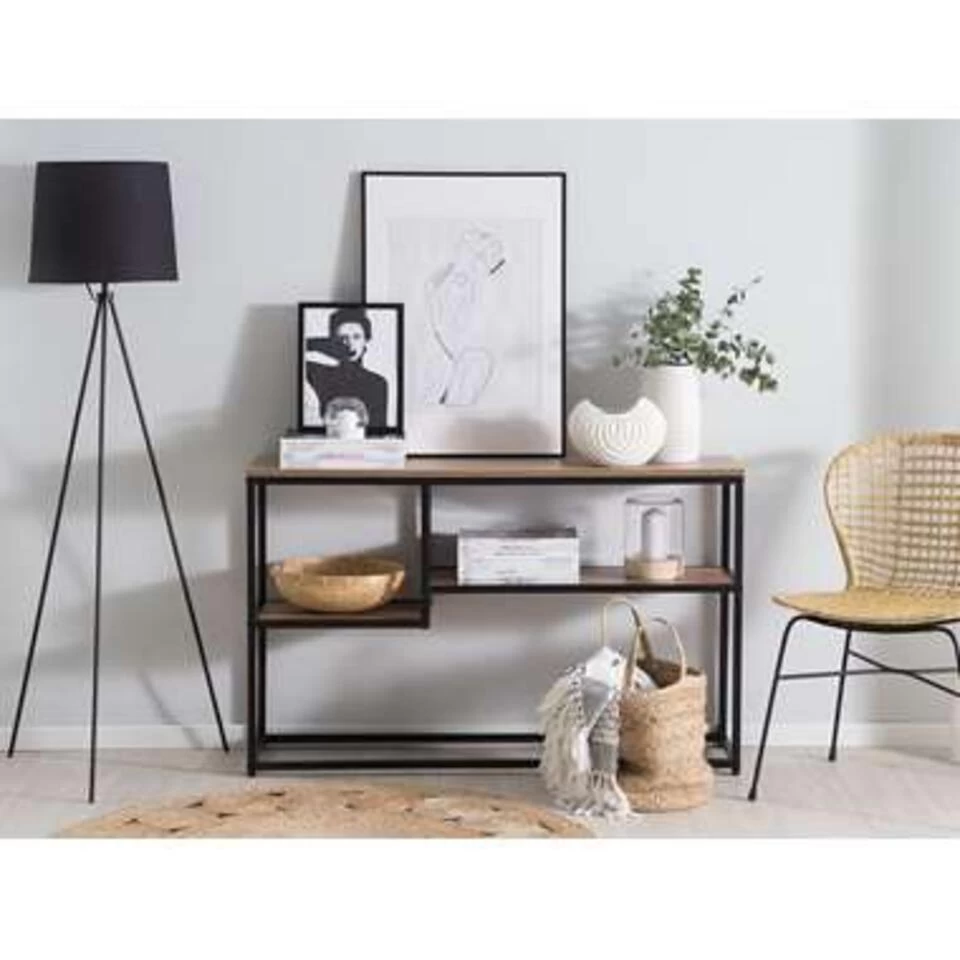 Beliani Consoletafel BELMONT - Donkere Houtkleur Mdf - Afbeelding 2