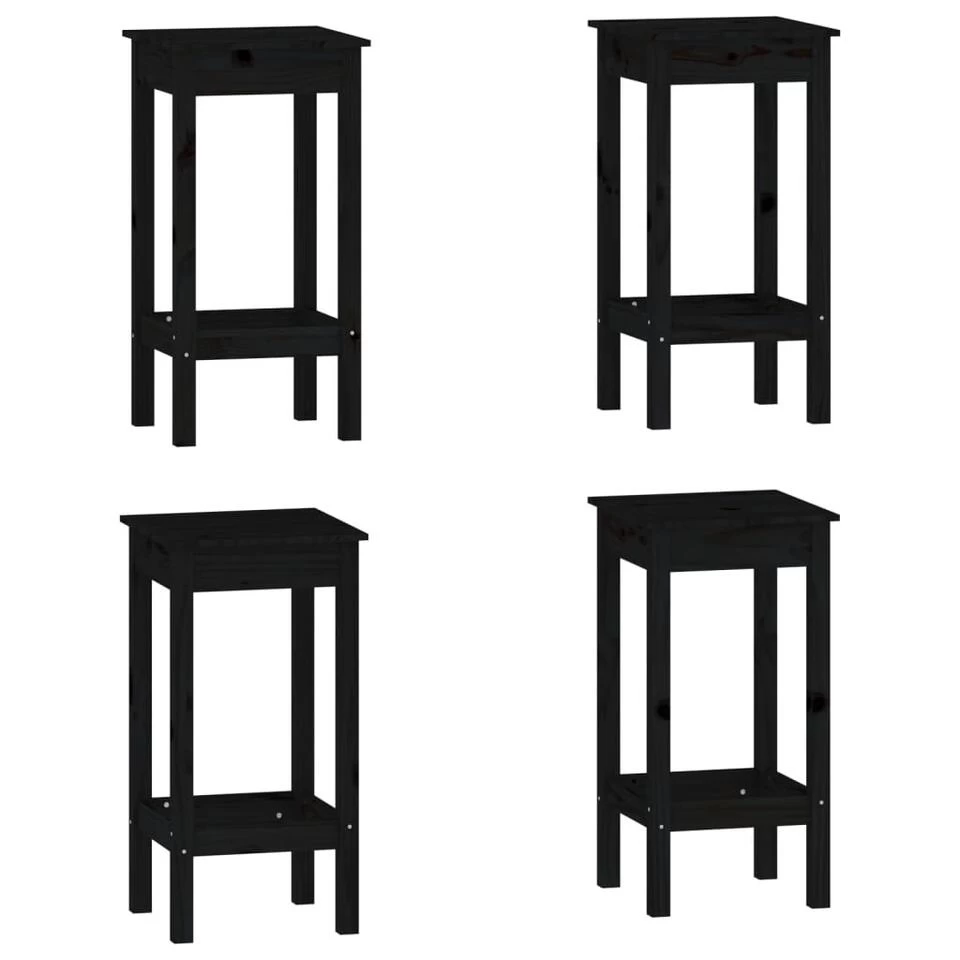 VidaXL 5-delige Barset Massief Grenenhout Zwart - Afbeelding 3