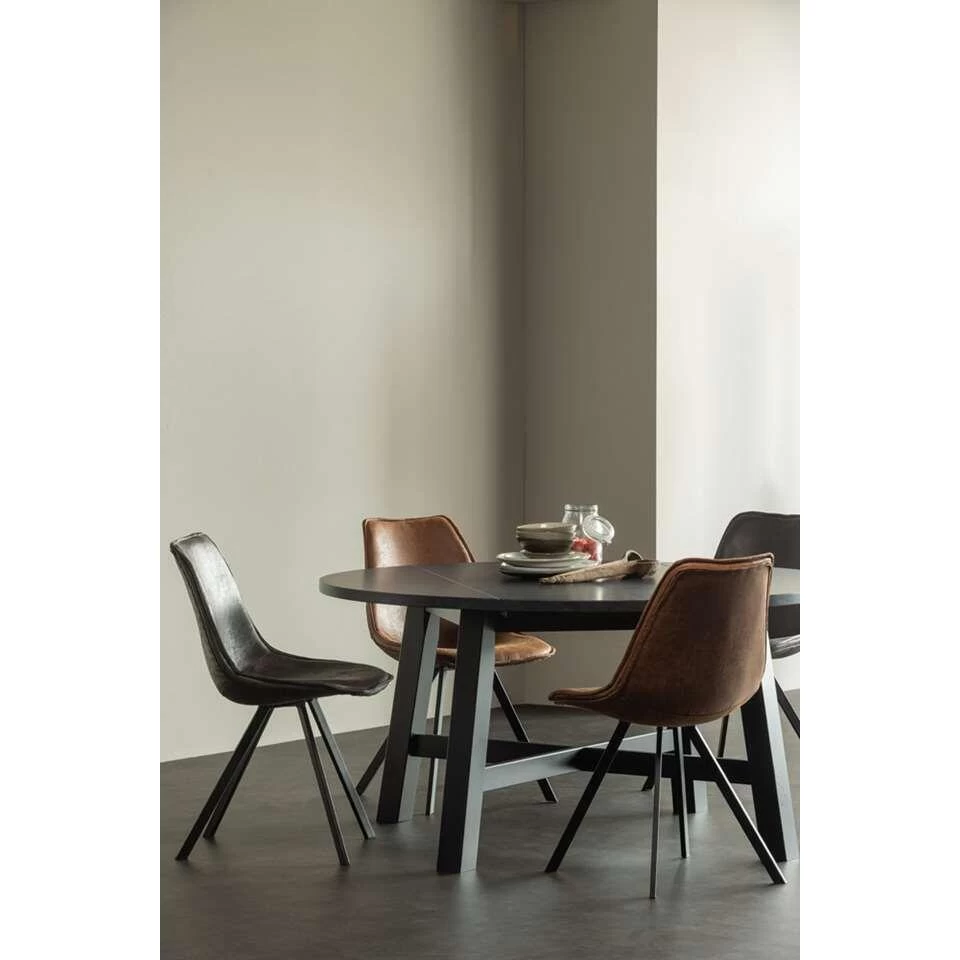 WOOOD Eetkamertafel Benson - Matzwart - 74x150 Cm - Afbeelding 3