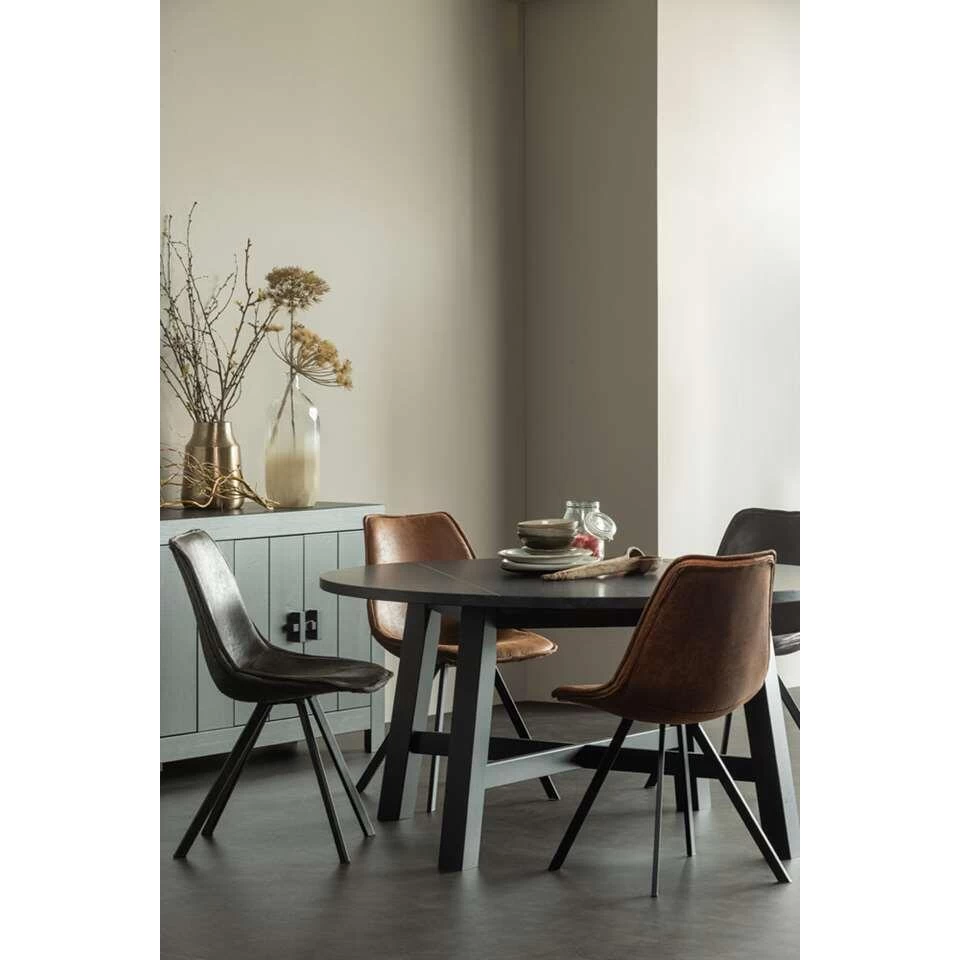 WOOOD Eetkamertafel Benson - Matzwart - 74x150 Cm - Afbeelding 4